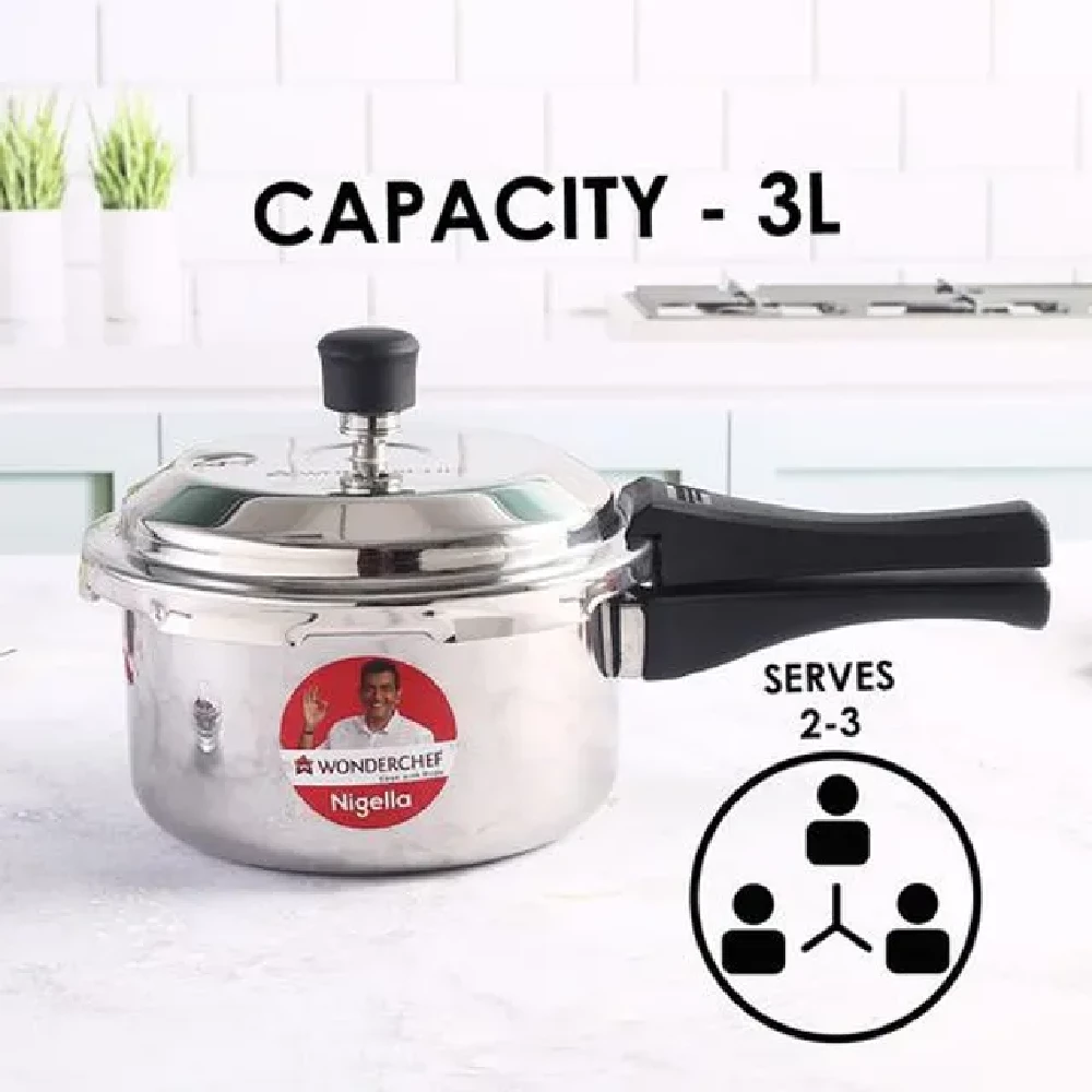 Wonderchef Nigella Tri-Ply Outer Lid Pressure Cooker - Non-Stick, Induction Friendly, 3 l-3.webp